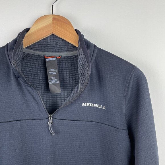 Merrell Women's Fitted 1/4 Zip Athletic Pullover Jacket in Black, Size Small - Picture 2 of 5